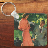 Vintager Vorschlag, wirst du mich heiraten? Schlüsselanhänger (Vorderseite)