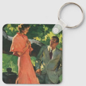 Vintager Vorschlag, wirst du mich heiraten? Schlüsselanhänger (Rückseite)