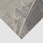 Vintager Voyage Ship and Map Seidenpapier (Ausschnitt)