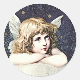 Vintager Wächter Angel Klassischer Rundsticker Runder Aufkleber