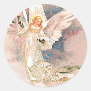 Vintager Wächter Angel Klassischer Rundsticker Runder Aufkleber