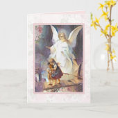 Vintager Wächter Engel Children Roses Karte (Gelbe Blume)