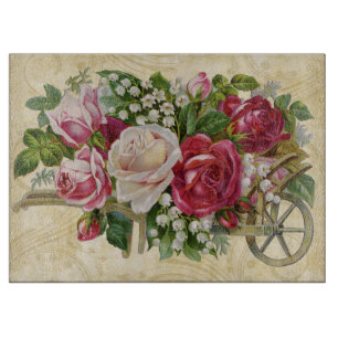 Vintager Wagen der Rosen Schneidebrett