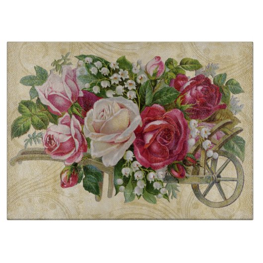 Vintager Wagen der Rosen Schneidebrett (Vorderseite)