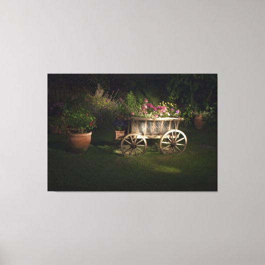 Vintager Wagen mit Blume Leinwanddruck (Vorderseite)