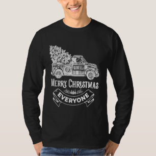 Vintager Wagen Weihnachten X Mas Tree auf rotem LK T-Shirt