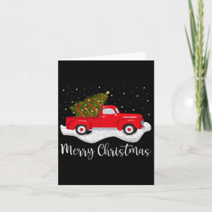 Vintager Wagenweihbaum auf dem Autos Xmas Red Truc Karte