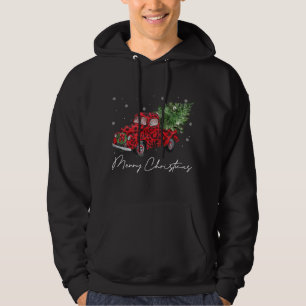 Vintager Wagon Weihnachtsbaum auf Auto Xmas Urlaub Hoodie