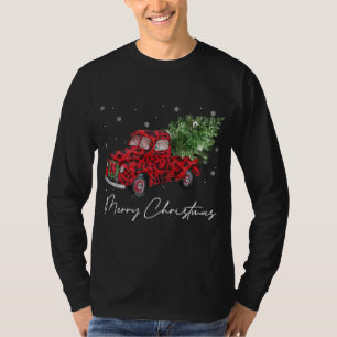 Vintager Wagon Weihnachtsbaum auf Auto Xmas Urlaub T-Shirt