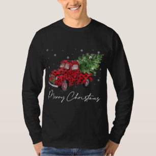 Vintager Wagon Weihnachtsbaum auf Auto Xmas Urlaub T-Shirt