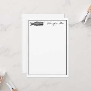 Vintager Wal aus dem 19. Jahrhundert, der N Zeichn Karte