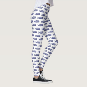 Vintager Wal aus dem 19. Jahrhundert, der N Zeichn Leggings