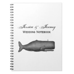 Vintager Wal aus dem 19. Jahrhundert, der N Zeichn Notizblock