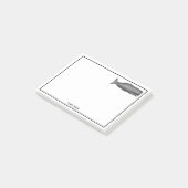 Vintager Wal aus dem 19. Jahrhundert, der N Zeichn Post-it Klebezettel (angewinkelt)