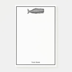 Vintager Wal aus dem 19. Jahrhundert, der N Zeichn Post-it Klebezettel