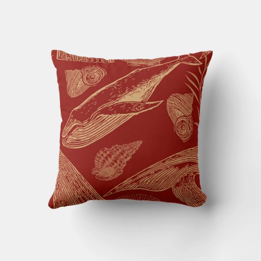 Vintager Wal, Kinderzimmer, Rot Kissen (Rückseite)