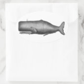 Vintager Wal Ovaler Aufkleber (Tasche)