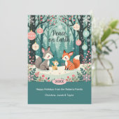 Vintager Wald Feiertagskarte (Stehend Vorderseite)