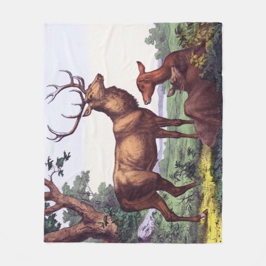 Vintager Wald Fleece Blanket (Vorderseite)