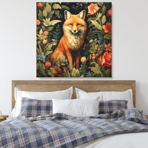Vintager Wald Fox Elegante Moderne Landschaft Leinwanddruck
