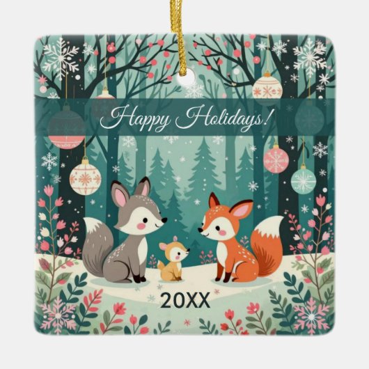 Vintager Wald Keramikornament (Vorderseite)