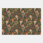 Vintager Wald Pilz in dunkelgrün und rustikal rot Geschenkpapier Set (Vorderseite 2)