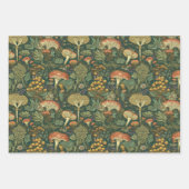 Vintager Wald Pilz in dunkelgrün und rustikal rot Geschenkpapier Set (Vorderseite)