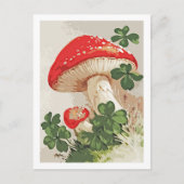 Vintager Wald Pilz Lucky Klee Postkarte (Vorderseite)