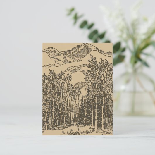 Vintager Wald Postkarte (Stehend Vorderseite)