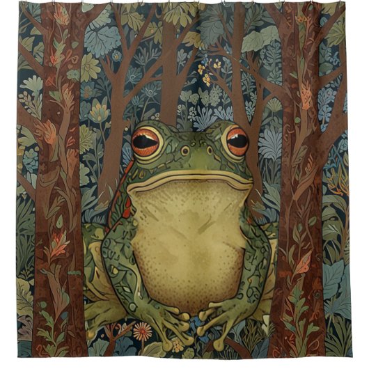 Vintager Waldfrosch Duschvorhang (Vorderseite)