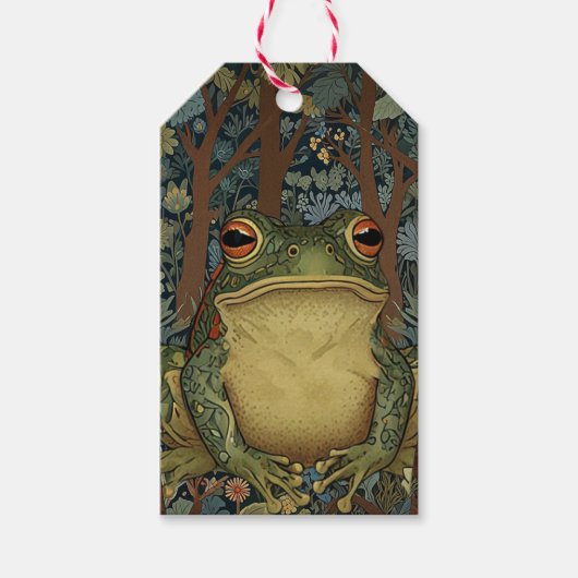 Vintager Waldfrosch Geschenkanhänger (Vorderseite)