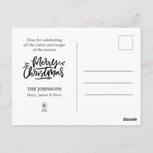 Vintager Waldschneemann Geburtshaus Tree Holiday Postkarte (Rückseite)