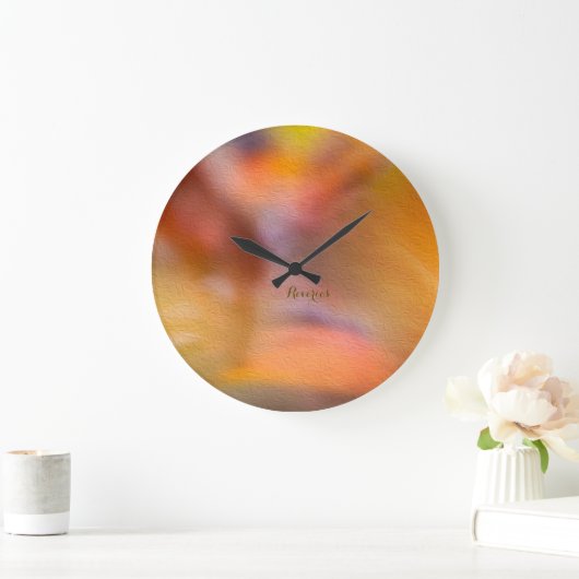 Vintager Waldträumer - Abstrakte Naturerlebnisse Große Wanduhr (Zuhause)