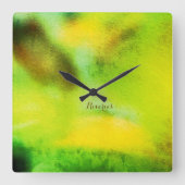 Vintager Waldträumer - Abstrakte Naturerlebnisse Quadratische Wanduhr (Vorderseite)