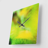 Vintager Waldträumer - Abstrakte Naturerlebnisse Quadratische Wanduhr (Winkel)