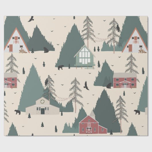Vintager WaldWinter Geschenkpapier (Flach)