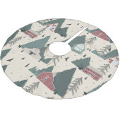 Vintager WaldWinter Polyester Weihnachtsbaumdecke (Schrägansicht)