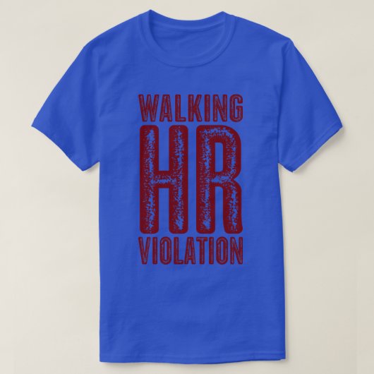 Vintager Walking-Personalverstoß - Maroon Text T-Shirt (Design vorne)