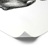 Vintager Walrus Zeichne Design-Bildskizze Poster (Ecke)