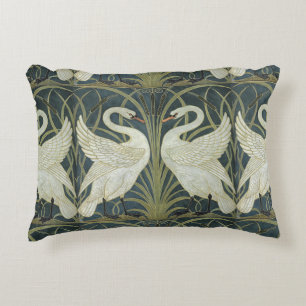 Vintager Walter Crane Swan Rush und Iris Dekokissen