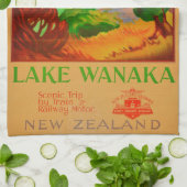 Vintager Wanaka-See Neuseeland Geschirrtuch (Gefaltet)