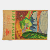 Vintager Wanaka-See Neuseeland Geschirrtuch (Horizontal)