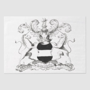 Vintager Wappen Einhorn Ephemera Entdeckungsreise Seidenpapier