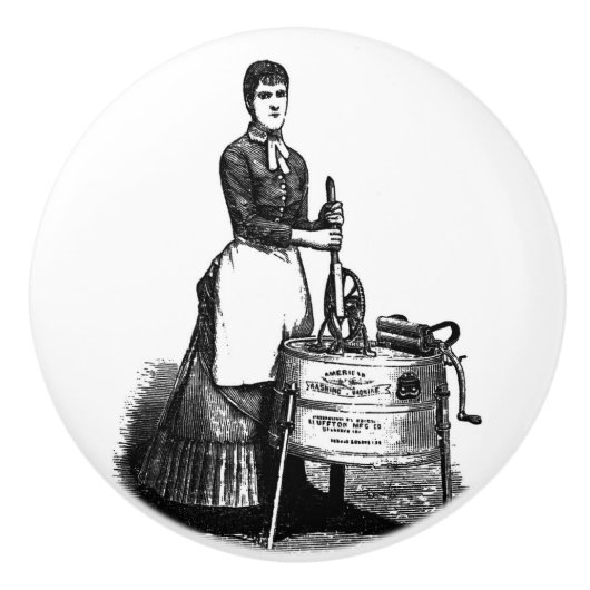 Vintager Wäscherei-Raum Keramikknauf (Vorderseite)