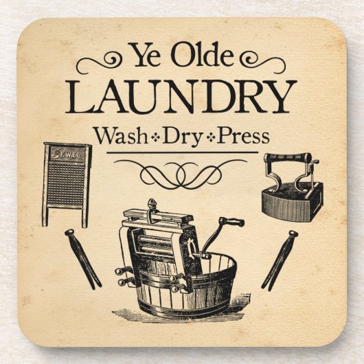 Vintager Waschraum Untersetzer (Vorderseite)