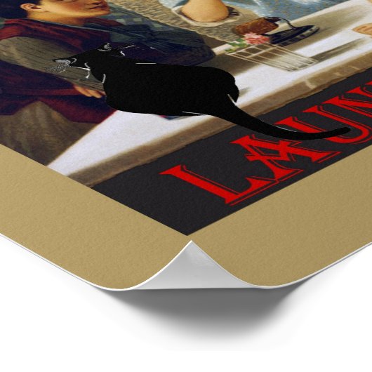 Vintager Waschsalon Chat Noir Poster (Ecke)