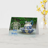 Vintager Wash Jug und Becken Karte (Gelbe Blume)