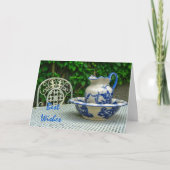 Vintager Wash Jug und Becken Karte (Vorderseite)