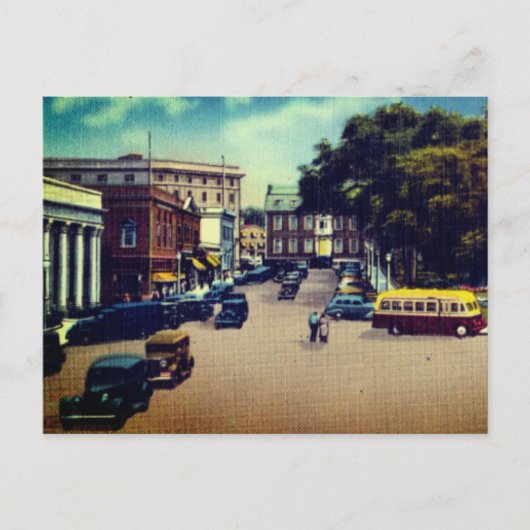 Vintager Washington Square, Newport, Rhode Island Postkarte (Vorderseite)