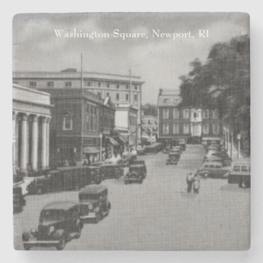 Vintager Washington Square, Newport, Rhode Island Steinuntersetzer (Vorderseite)